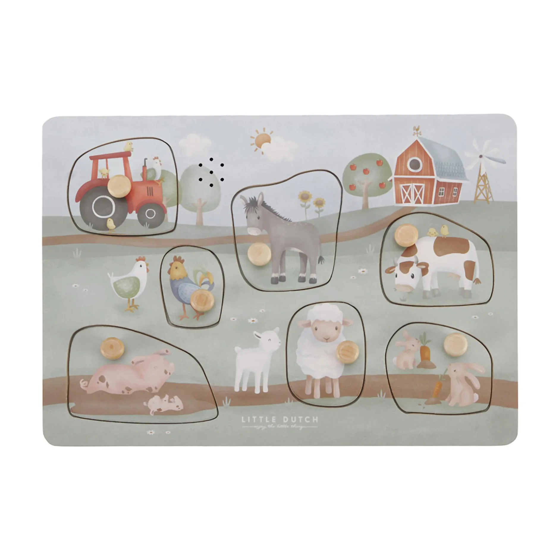 LITTLE DUTCH Sound-Greif-Puzzle Little Farm*Kinder Lernspielzeug