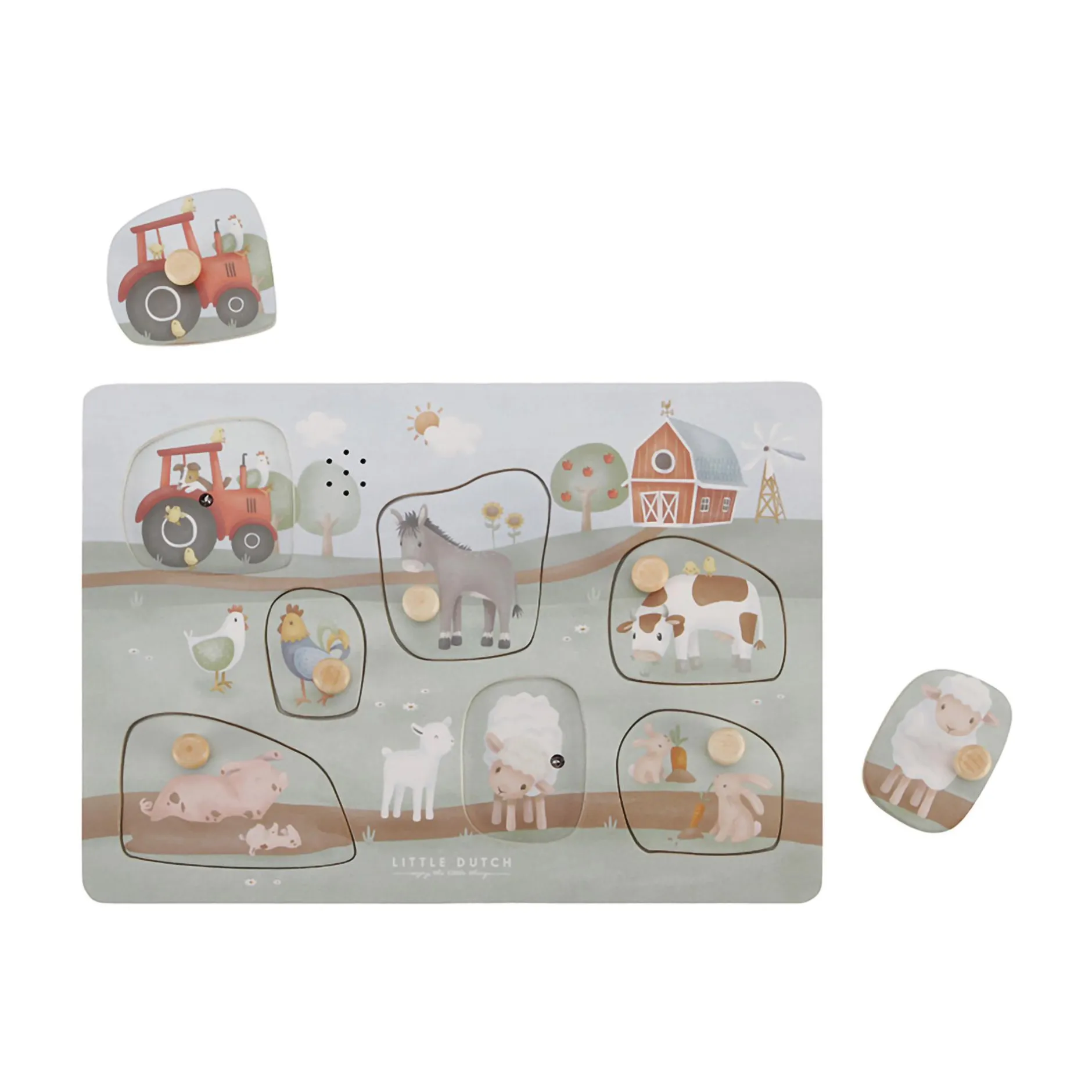 LITTLE DUTCH Sound-Greif-Puzzle Little Farm*Kinder Lernspielzeug