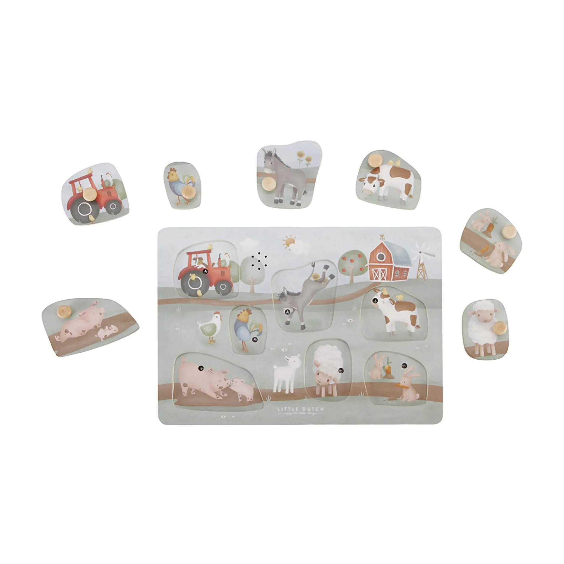 LITTLE DUTCH Sound-Greif-Puzzle Little Farm*Kinder Lernspielzeug