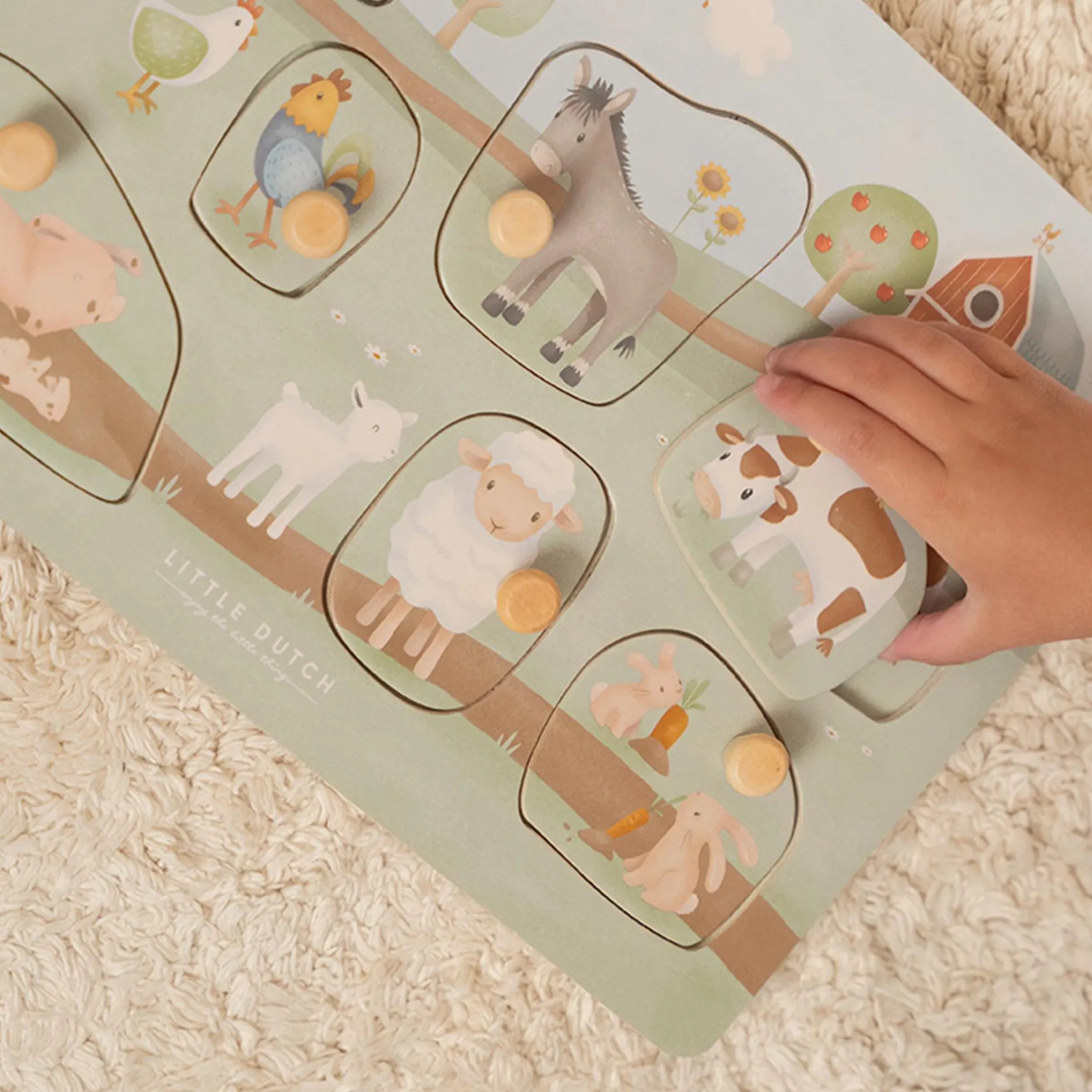 LITTLE DUTCH Sound-Greif-Puzzle Little Farm*Kinder Lernspielzeug