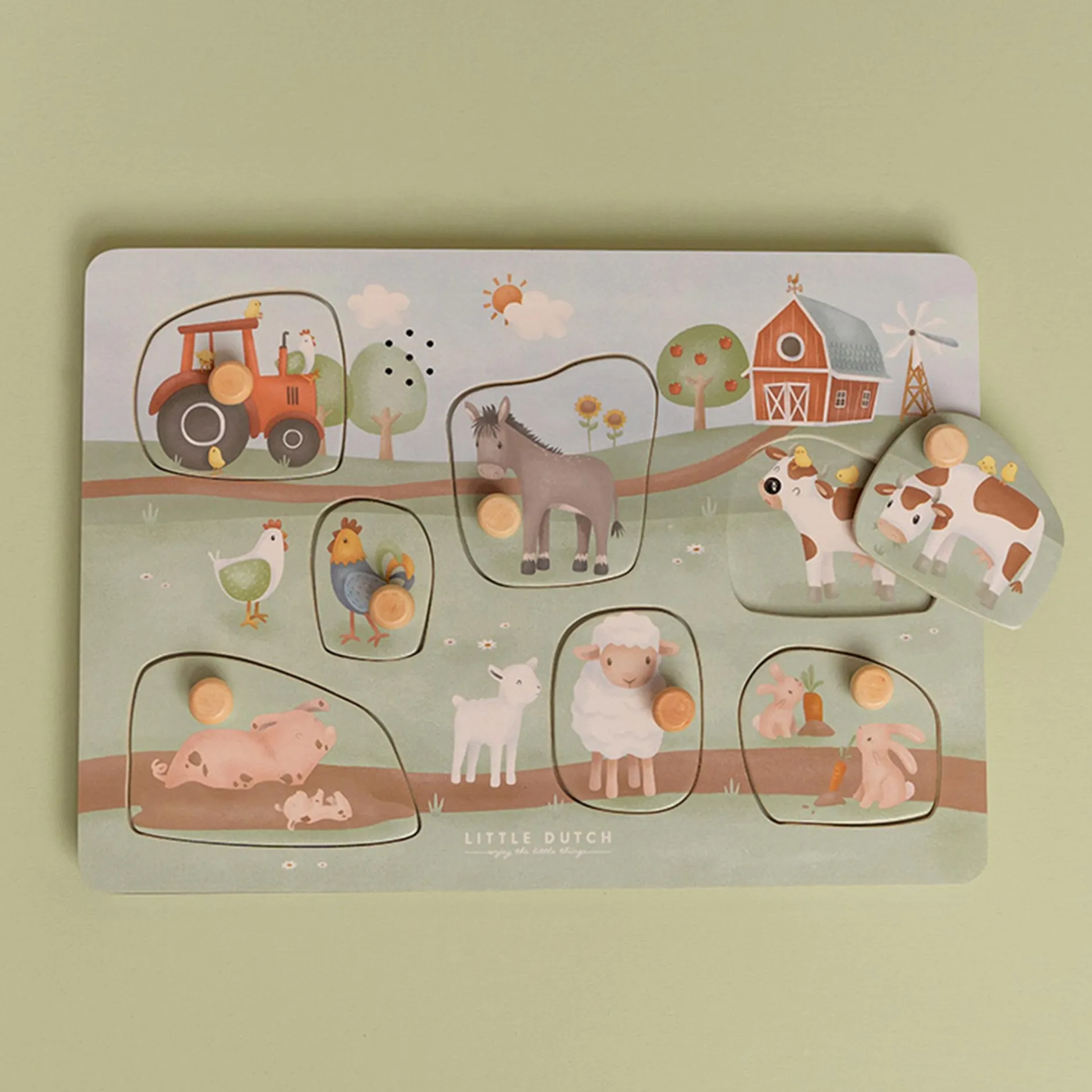 LITTLE DUTCH Sound-Greif-Puzzle Little Farm*Kinder Lernspielzeug