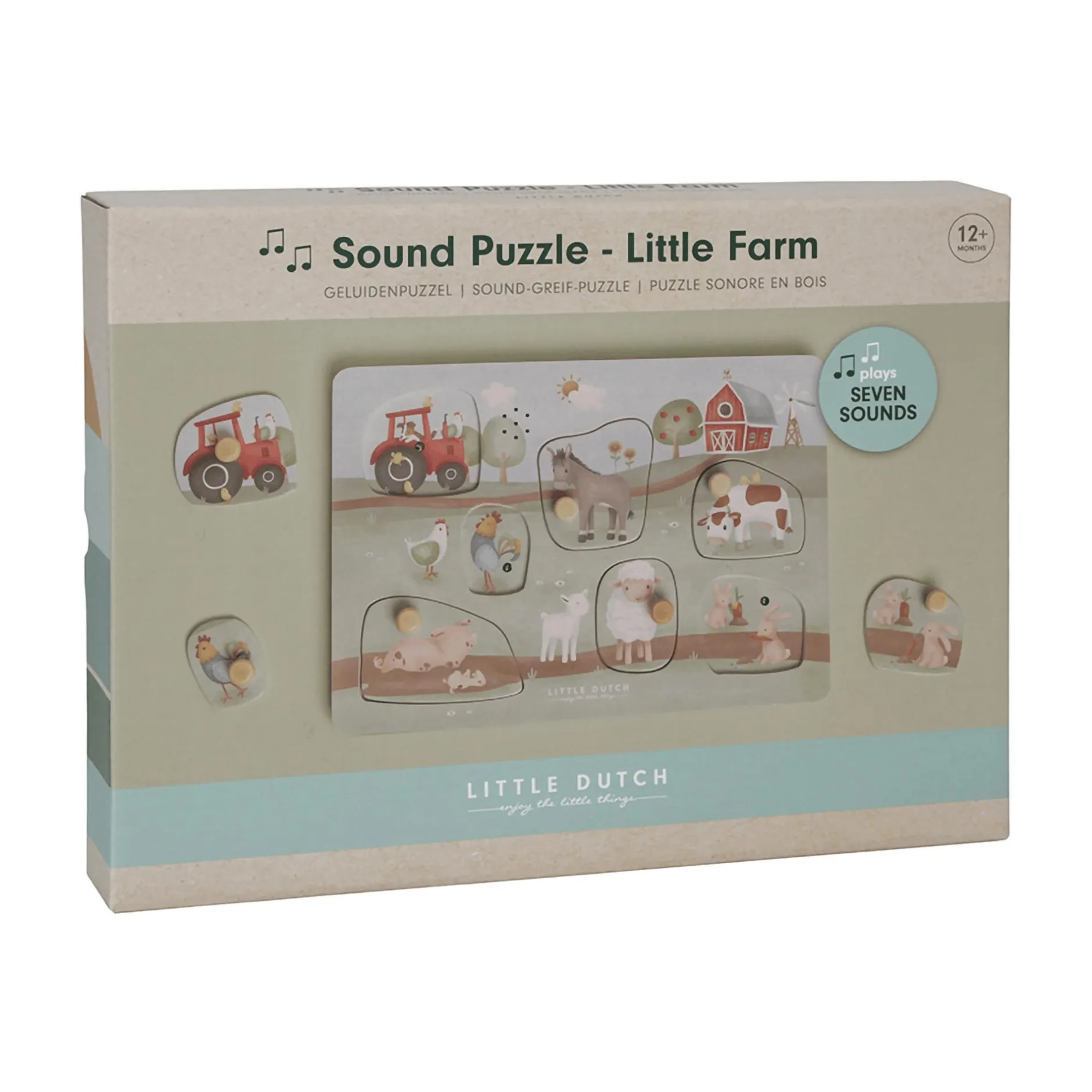LITTLE DUTCH Sound-Greif-Puzzle Little Farm*Kinder Lernspielzeug