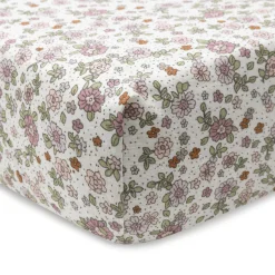 jollein Spannbettlaken Retro Flower 70 x 140 cm* Babybettwäsche