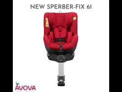 AVOVA Sperber-Fix 61 Maple Red*Kinder Kindersitze Isofix|Reboarder 0-18 Kg, Gruppe 0+/1