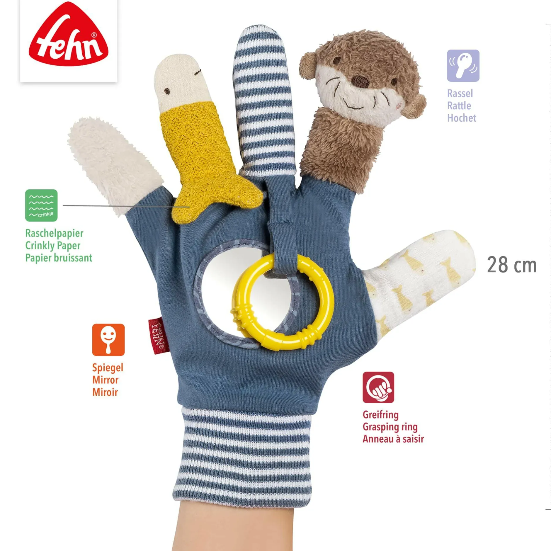 fehn Spielhandschuh Otter Theo* Knisterspielzeug & Knistertücher|Rasseln & Greiflinge