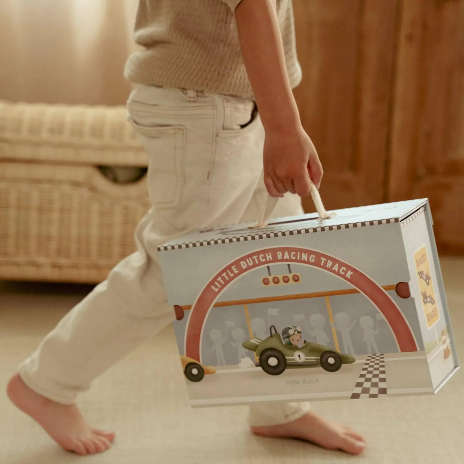 LITTLE DUTCH Spielkoffer mit Rennbahn*Kinder Lernspielzeug|Holzspielzeug