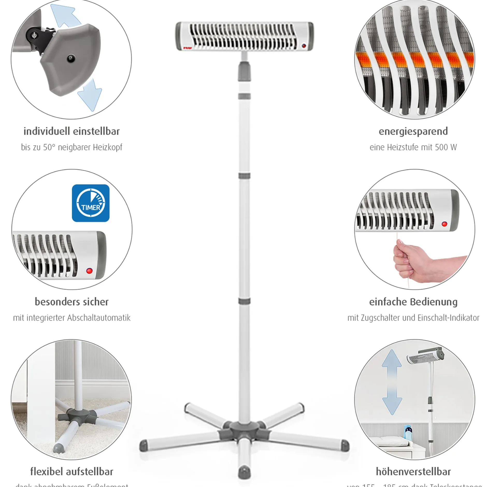 reer Standfuß-Heizstrahler EasyHeat Flex* Heizstrahler