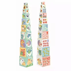 DJECO Stapelturm BabyBloki*Kinder Lernspielzeug|Holzspielzeug