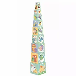 DJECO Stapelturm BabyBloki*Kinder Lernspielzeug|Holzspielzeug