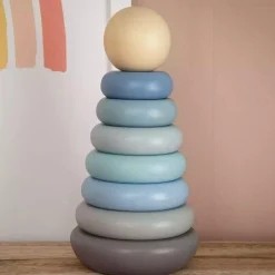 bieco Stapelturm blau*Kinder Lernspielzeug|Holzspielzeug
