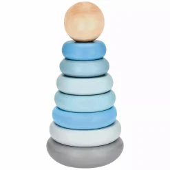 bieco Stapelturm blau*Kinder Lernspielzeug|Holzspielzeug