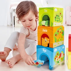 Hape Stapelturm Pepe & Friends*Kinder Holzspielzeug