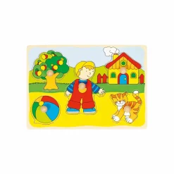 goki Steckpuzzle Katze, Haus,...*Kinder Lernspielzeug|Holzspielzeug