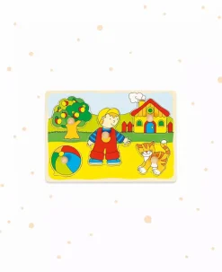 goki Steckpuzzle Katze, Haus,...*Kinder Lernspielzeug|Holzspielzeug