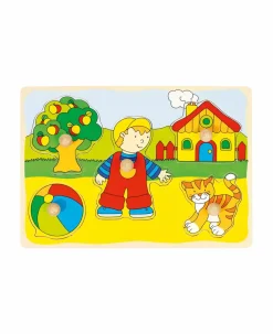 goki Steckpuzzle Katze, Haus,...*Kinder Lernspielzeug|Holzspielzeug