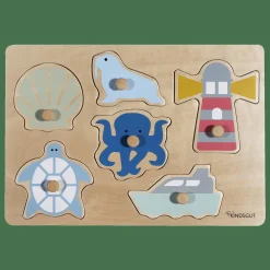 KINDSGUT Steckpuzzle Ozean*Kinder Lernspielzeug|Holzspielzeug