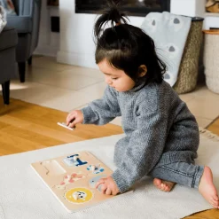 KINDSGUT Steckpuzzle Safari*Kinder Lernspielzeug|Holzspielzeug