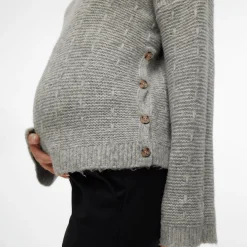 Mamalicious Strickpullover Medium Grey Melange* Umstandsoberteile