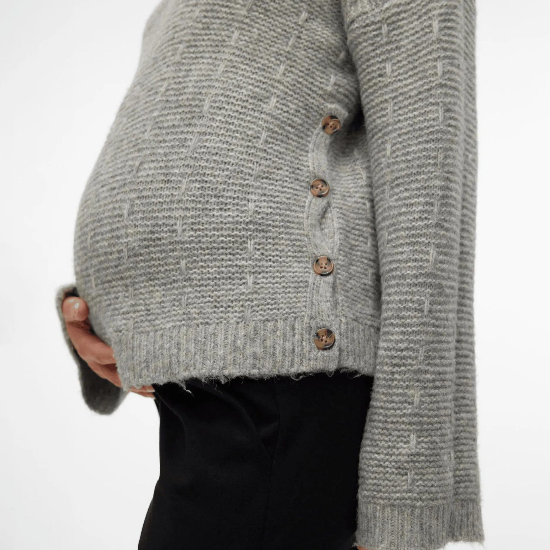 Mamalicious Strickpullover Medium Grey Melange* Umstandsoberteile