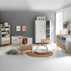 Arthur Berndt 3-teiliges Babyzimmer Lovis mit Kommodenfüßen 92 cm für die breite Wickelkommode* Babyzimmer Sets