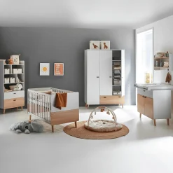 Arthur Berndt 3-teiliges Babyzimmer Lovis mit Kommodenfüßen 88 cm für die schmale Wickelkommode* Babyzimmer Sets