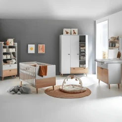 Arthur Berndt 3-teiliges Babyzimmer Lovis mit Kommodenfüßen 92 cm für die schmale Wickelkommode* Babyzimmer Sets