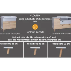 Arthur Berndt 3-teiliges Babyzimmer Lovis mit Kommodenfüßen 85 cm für die schmale Wickelkommode* Babyzimmer Sets