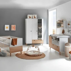 Arthur Berndt 3-teiliges Babyzimmer Lovis mit Kommodenfüße 88 cm für die breite Wickelkommode* Babyzimmer Sets