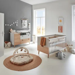 Arthur Berndt 2-teiliges Spar-Set Babyzimmer Lovis mit Kommodenfüßen 88 cm für die breite Wickelkommode* Babyzimmer Sets