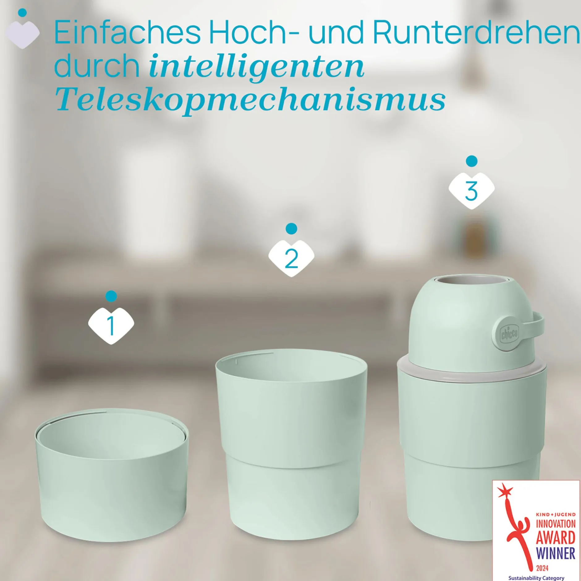 chicco Teleskop Windeleimer Odour Off Tundra* Windeleimer