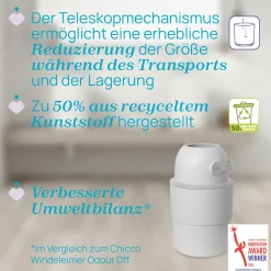 chicco Teleskop Windeleimer Odour Off Winter Clouds* Windeleimer