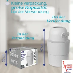 chicco Teleskop Windeleimer Odour Off Winter Clouds* Windeleimer