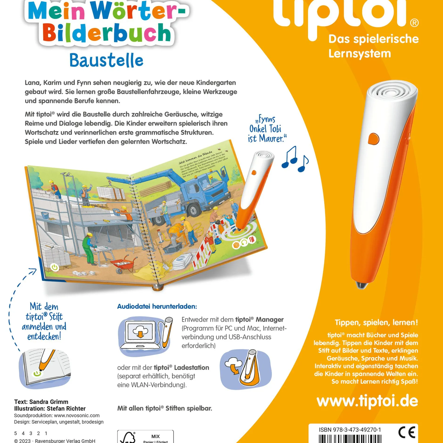 Tiptoi ® Mein Wörter-Bilderbuch Baustelle*Kinder Kinderbücher|Spielzeug Ab 3 Jahren