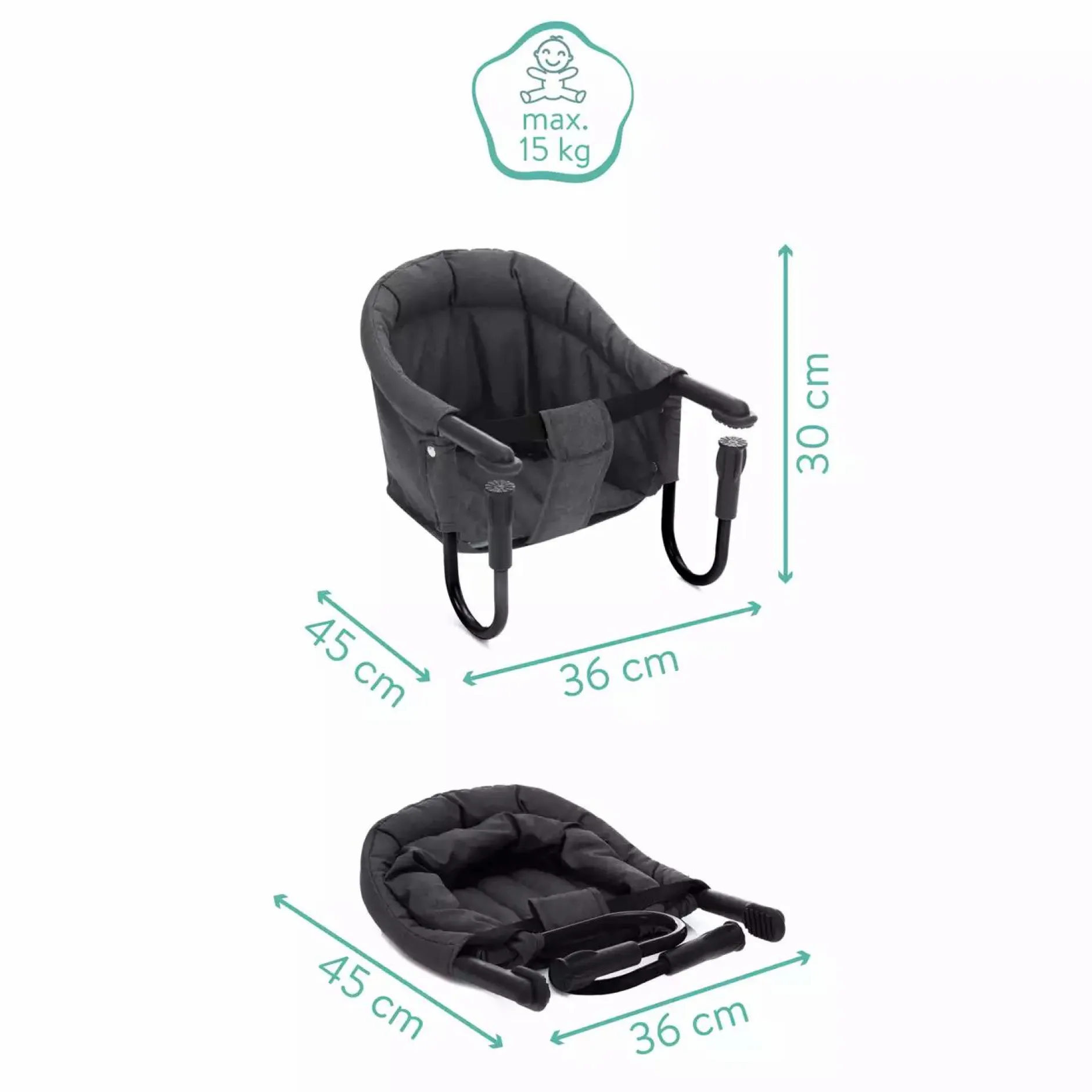 fillikid Tischsitz Flexi Melange Grey* Reisehochstühle
