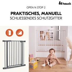 hauck Tür- & Treppenschutzgitter Open N Stop 2 Dark Grey 75-80 cm* Tür- & Treppenschutzgitter