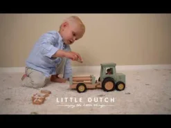 LITTLE DUTCH Traktor mit Anhänger Little Farm*Kinder Holzspielzeug