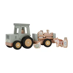 LITTLE DUTCH Traktor mit Anhänger Little Farm*Kinder Holzspielzeug