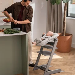 STOKKE Trio Set Tripp Trapp® Buche Storm Grey* Treppenhochstühle