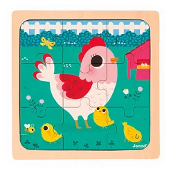Janod Trio-Puzzle Tiere*Kinder Lernspielzeug|Holzspielzeug