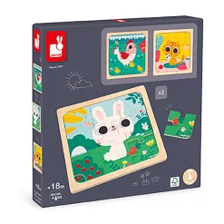 Janod Trio-Puzzle Tiere*Kinder Lernspielzeug|Holzspielzeug