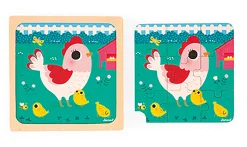 Janod Trio-Puzzle Tiere*Kinder Lernspielzeug|Holzspielzeug