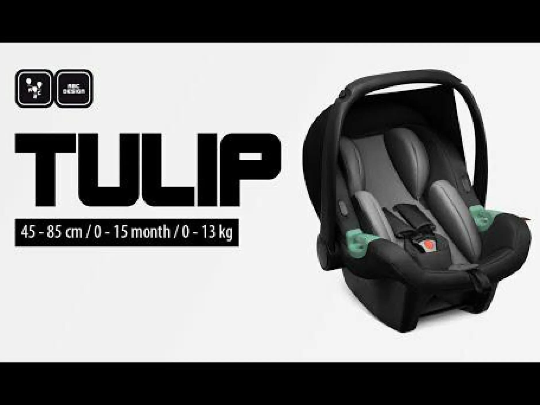 ABC DESIGN Tulip i-Size Graphite*Kinder Babyschalen 0-13 Kg, Gruppe 0+