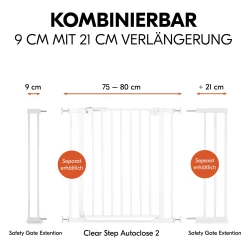 hauck Universal Verlängerung 9 cm weiß für Schutzgitter* Tür- & Treppenschutzgitter