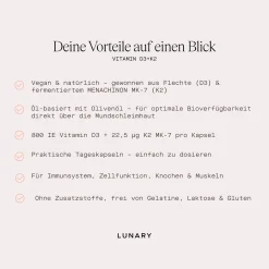 Lunary Vitamin D3 + K2 MK7* Hausapotheke|Nahrungsergänzung & Vitamine