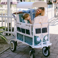 WONDERFOLD VW2 Volkswagen Kinderwagen Sage Green*Kinder Zwillingswagen & Geschwisterwagen