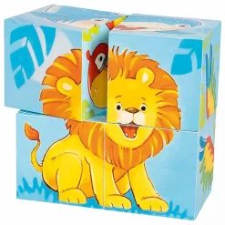goki Würfelpuzzle - Wilde Tiere*Kinder Lernspielzeug|Holzspielzeug