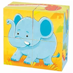 goki Würfelpuzzle - Wilde Tiere*Kinder Lernspielzeug|Holzspielzeug