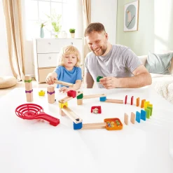 Hape Zweispurige Murmelbahn mit Domino*Kinder Holzspielzeug