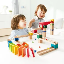 Hape Zweispurige Murmelbahn mit Domino*Kinder Holzspielzeug